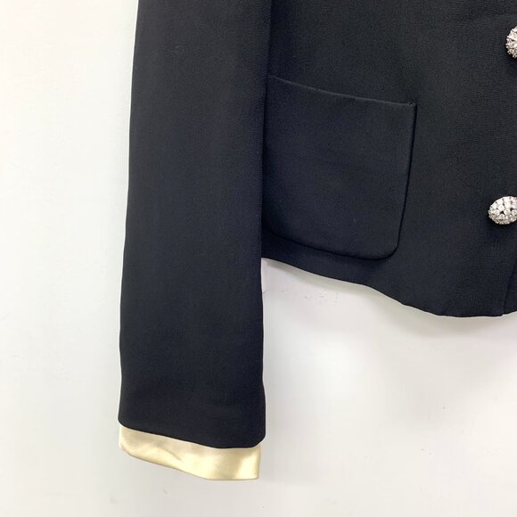 GW0244 Miu Miu Black doll collar diamond-set single-breasted long-sleeved jacket - Picture 4 of 9